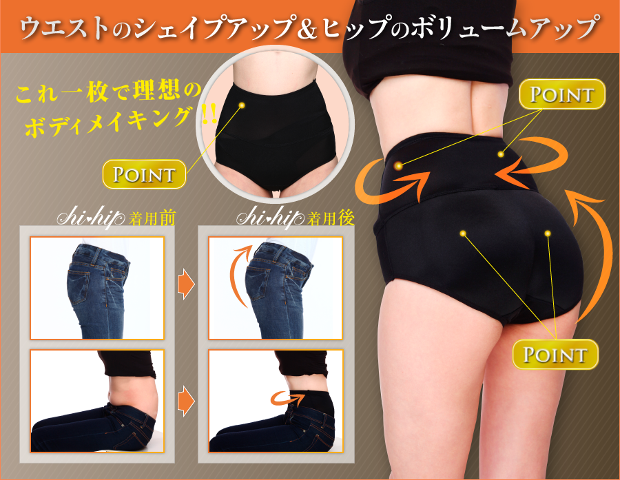 ウエストのシェイプアップ＆ヒップのボリュームアップ